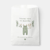 Danke so matcha salbeigrüne Babyparty Geschenktütchen (Vorderseite)