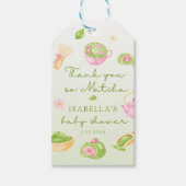 Danke so Matcha-Tee Baby Shower Geschenkanhänger (Vorderseite)