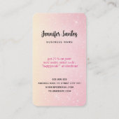 Danke Social Media QR Code & Logo Rosa Glitter Visitenkarte (Rückseite)