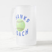 Danke Softball-Trainer-Geschenk-mattierte Mattglas Bierglas (Vorderseite Links)