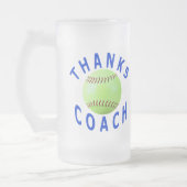 Danke Softball-Trainer-Geschenk-mattierte Mattglas Bierglas (Links)