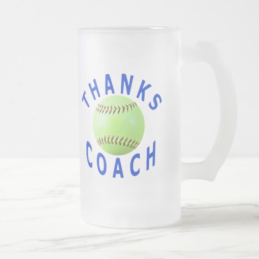 Danke Softball-Trainer-Geschenk-mattierte Mattglas Bierglas (Rechts)