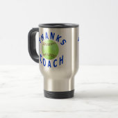 Danke Softball-Trainer-Geschenk-Reise-Tasse Reisebecher (Vorderseite Links)