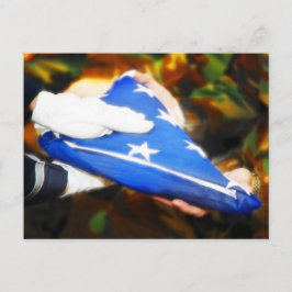 "Danke" Soldat erhält die amerikanische Flagge Postkarte