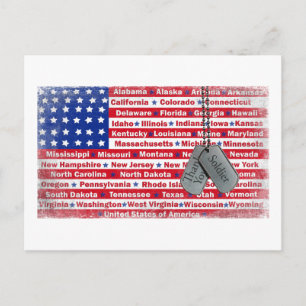 Danke Soldier Dog Tags Postkarte
