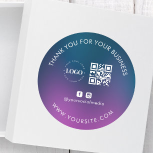 Danke-Sonderunternehmen-Logo QR-Code Social Media Runder Aufkleber