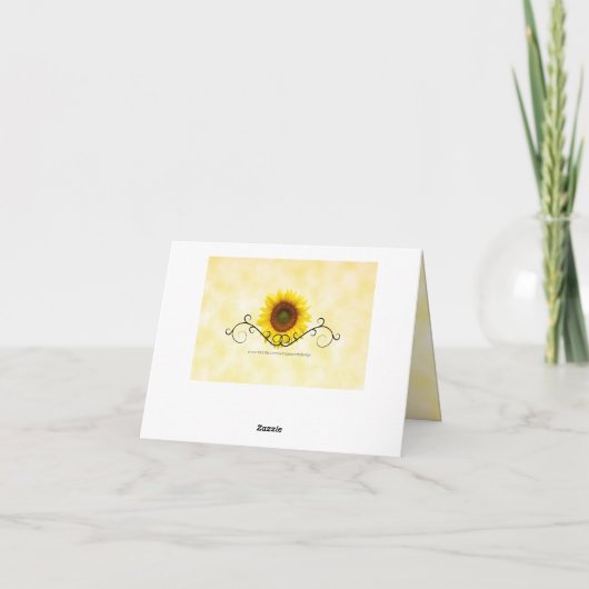 Danke Sonnenblume-Brautparty-Karte (Rückseite)