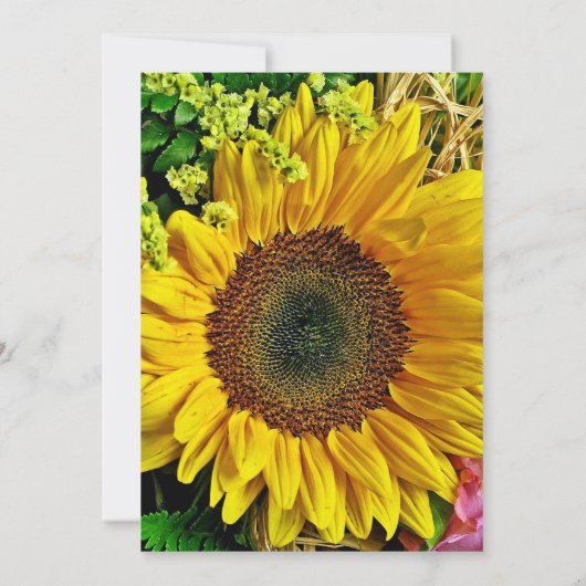 'Danke' Sonnenblume Erntedank Einladung (Rückseite)