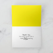 Danke, Sonnenblume mit rosa Sonnenbrille Dankeskarte (Innenseite)