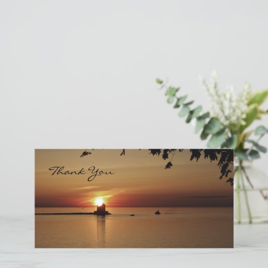 Danke Sonnenuntergang-Leuchtturm (Stehend Vorderseite)