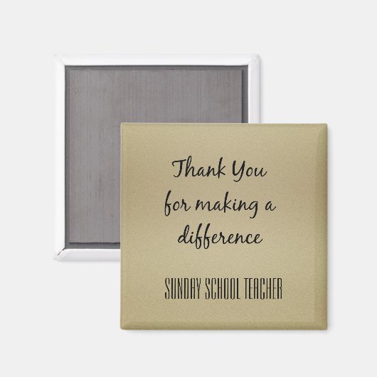 Danke, Sonntagsschullehrer Magnet (Vorderseite/Rückseite)