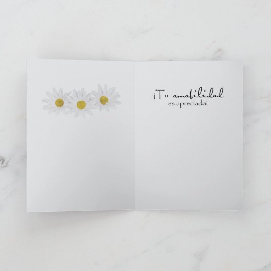 Danke, Spanish Daisy Dankeskarte (Innenseite)