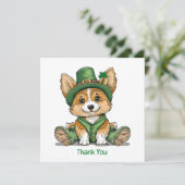 Danke St. Patrick's Day Corgi Dog (Stehend Vorderseite)