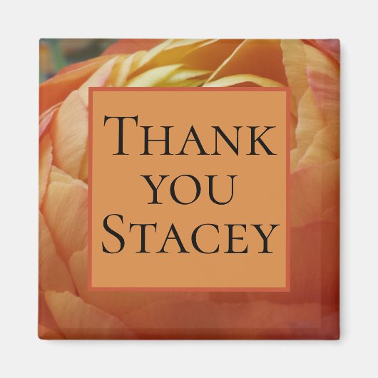 Danke Stacey Floral Fotograf Ranunculus Magnet (Vorne)