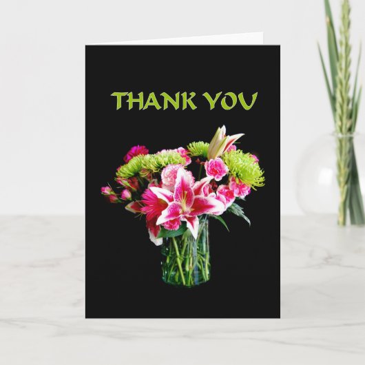 Danke, Stargazer Lily Bouquet Dankeskarte (Vorderseite)