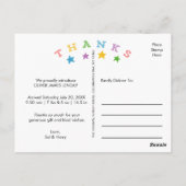 Danke, Stars | Baby Birth Announction Postcard Postkarte (Rückseite)