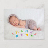 Danke, Stars | Baby Birth Announction Postcard Postkarte (Vorderseite)