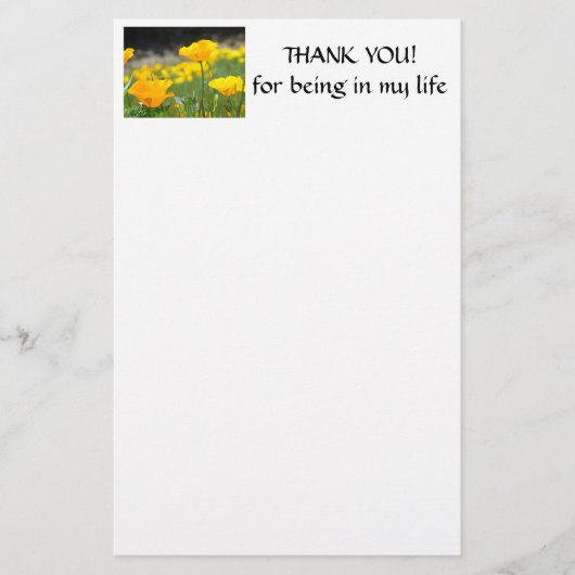 DANKE: STATIONERY Poppy Blume Stationery Briefpapier (Vorderseite)