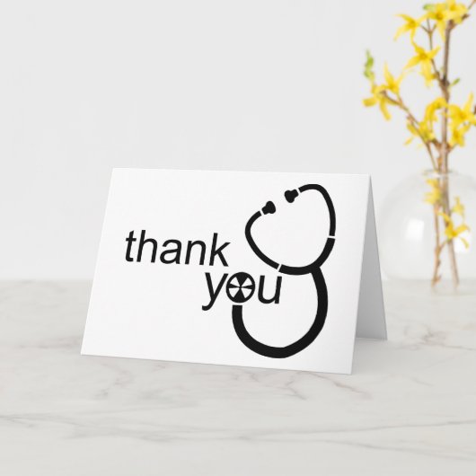 Danke Stethoscope Karte (Gelbe Blume)
