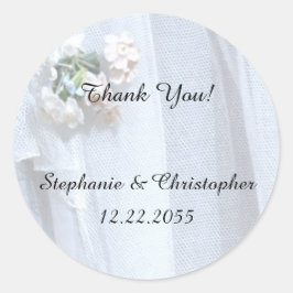 Danke, Sticker, Hochzeit, Vintage Spitze Runder Aufkleber