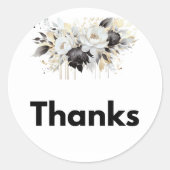 Danke Sticker - Moderne Blumenaufkleber (Vorderseite)