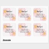 Danke Sticker - Rosa Wasserfarben-Blume (Blatt)