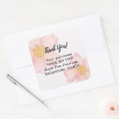 Danke Sticker - Rosa Wasserfarben-Blume (Umschlag)