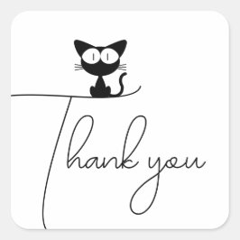 Danke Sticker - Süße schwarze Katze Minimalist