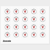 Danke Sticker - Süßes einfaches rotes Herz (Blatt)
