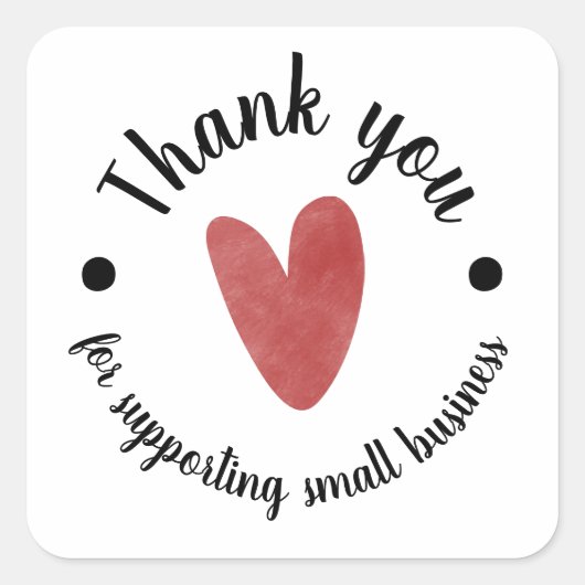 Danke Sticker - Süßes einfaches rotes Herz (Vorderseite)