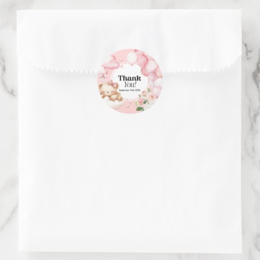Danke Stickers Baby Dusche Pink (Tasche)