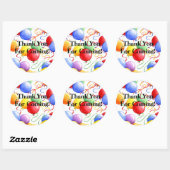 Danke Stickers Birthday Party Balloons Roun (Blatt)