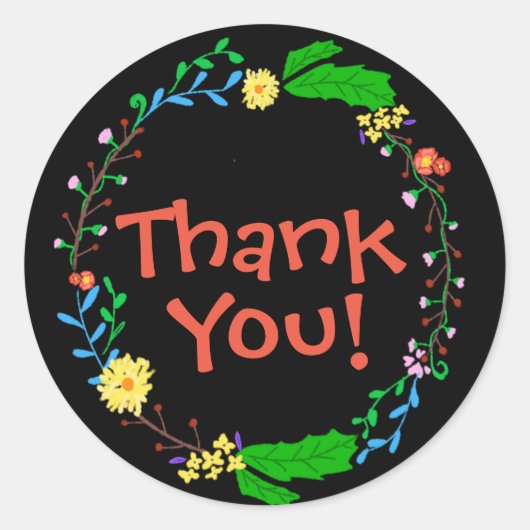 Danke Stickers - Funky Floral (Vorderseite)