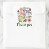 Danke Stickers schöne Blume rosa grün (Tasche)