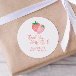 Danke Strawberry Baby Dusche Runder Aufkleber
