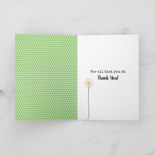 Danke Strichfigur-Mädchen mit Daisies (Innenseite)