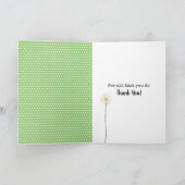 Danke Strichfigur-Mädchen mit Daisies (Innenseite)