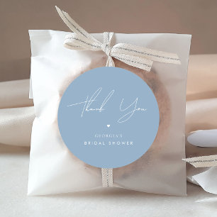 Danke Stylish Something Blue Brautdusche Runder Aufkleber