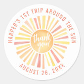 Danke Sun Runder Aufkleber (Vorderseite)