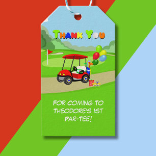 Danke Süß 1. Geburtstag Rotes Golfcart Jungen Geschenkanhänger