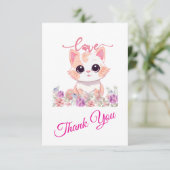 Danke, süße Kitty Dankeskarte (Stehend Vorderseite)