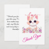 Danke, süße Kitty Dankeskarte (Vorne/Hinten)