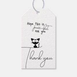 Danke Süße Schwarze Katze Minimalistisch Geschenkanhänger