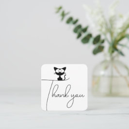 Danke süße schwarze Katze Quadratische Visitenkarte