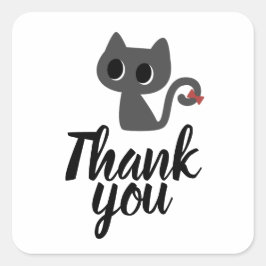 Danke Süße Schwarze Katzen Zeichnung Quadratischer Aufkleber