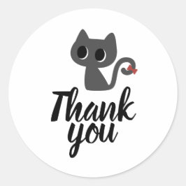 Danke Süße Schwarze Katzen Zeichnung Runder Aufkleber