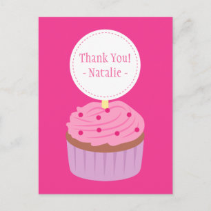 Danke, süßer Cupcake, Rosa Postkarte