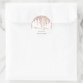Danke Sweet 16. Bridal Rose Tropfen White Runder Aufkleber (Tasche)