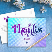 Danke Sweet 16 Groovy Lila Blue Gradient Postkarte