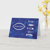 Danke Swim Coach mit Fish on Blue Adding Karte (Gelbe Blume)